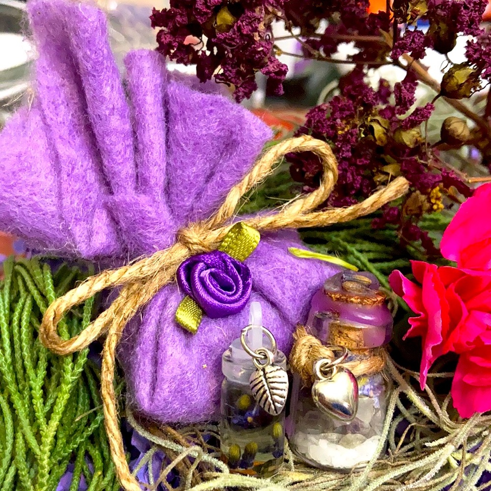 Anti-Stress Intention Spell Bottle | Calming Lavender, amethyst kit